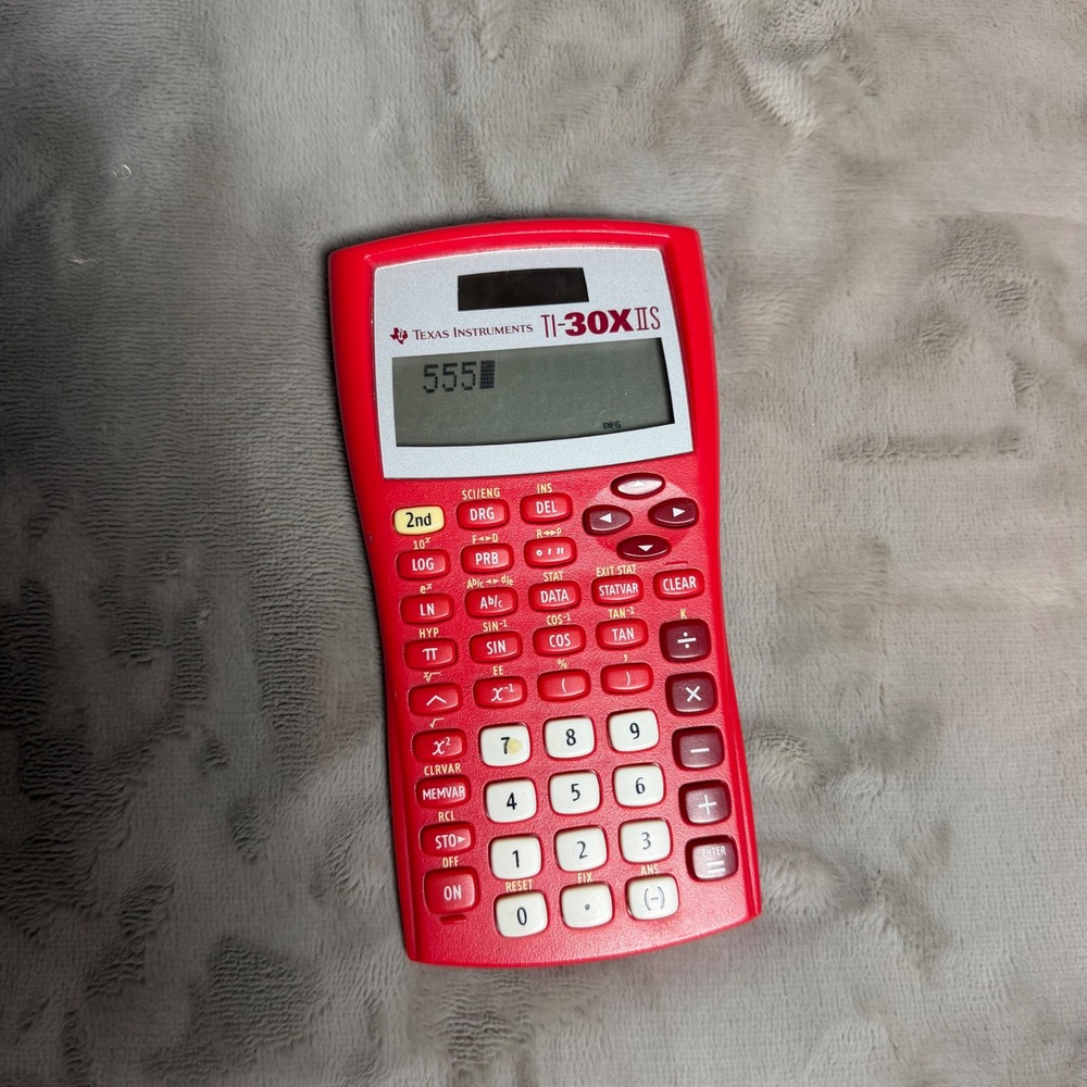 Texas Instruments TI-30XIIS Scientific Calculator Red 2-Line Display Tested